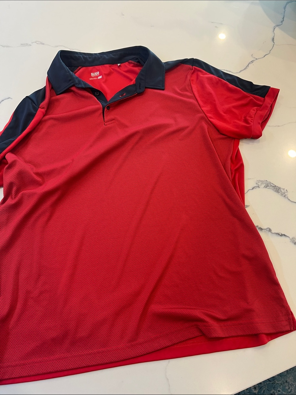 SLIGO Red Polo with Black Collar and Shoulder Trim
